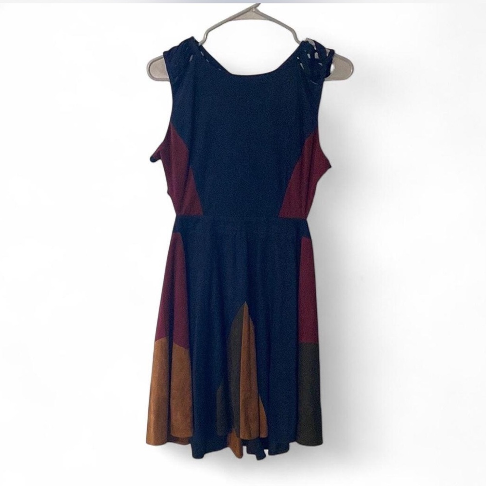 Color Block Suede Dress